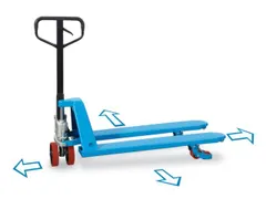 4-wegen-palletwagen 2.5t Zwenk-/vorkwielen Pu Enkel Vorklengte 1150mm