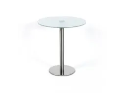 glazen bijzettafel,HxØ 550x495mm,rond,schotelvoet poedercoat.