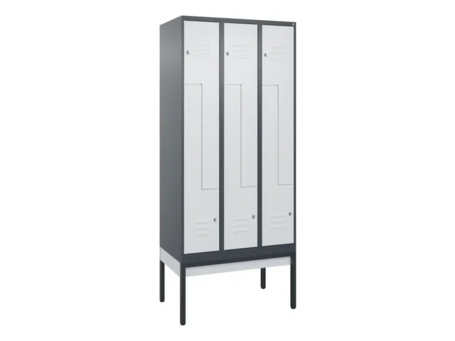 Z-garderobekast,HxBxD 2120x900x500mm,vak B 150/300mm,cil.-slot