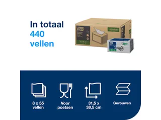 Reinigingsdoek Tork W8 Premium Industrial 1-laags 55 vel grijs 520350 - 7
