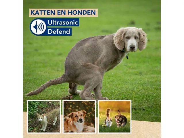 Ultrasone katten- en hondenverjager voor buiten