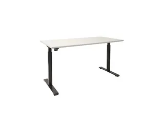 Elektrisch Verstelbaar Bureau Krijtwit 2 Motoren 160x80cm Frame Zwart - 1