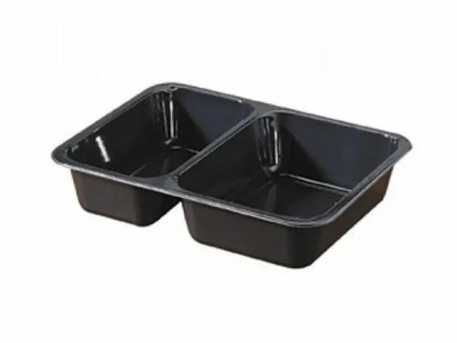 Duni Tray Menu CPET BK 2-comp 225x175x43, 1110cc,300 stuks