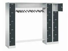 personeelsgarderobe draaigr. 1950x2250x500mm 3x5 vakken 300mm RAL7016