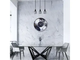 Wandklok NeXtime Marble Duo 48cm zilver metaal - 4