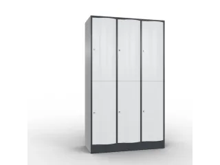 lockerkast cil.slot 1950x1150x540mm 3x2 vakken RAL7021 front RAL7035 - 2