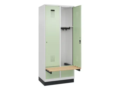 locker met bank,HxBxD 1950x800x815mm,2vak,vak B 400mm,cilinderslot
