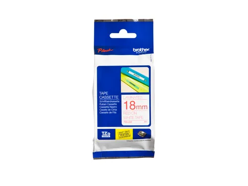 Labeltape Brother P-touch TZe-242 standaard 18mm rood op wit