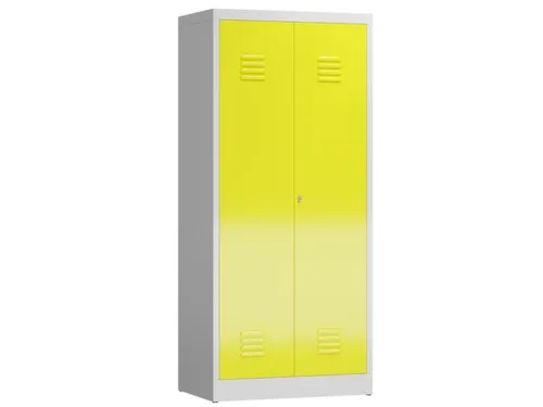 Lockerkast 1800x800x500mm 2 vakken, klinksluiting, RAL1018