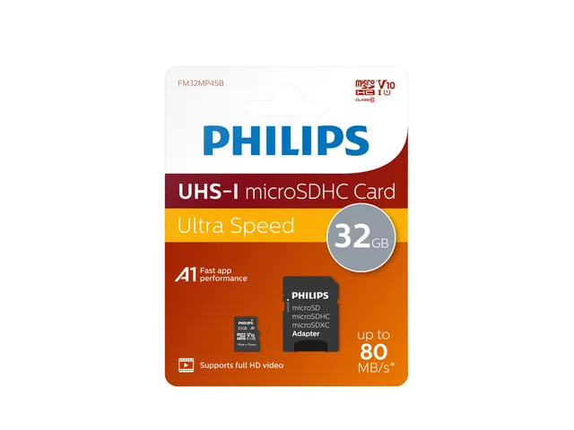 Micro SDHC Card Philips Class 10 UHS-I U1 32GB