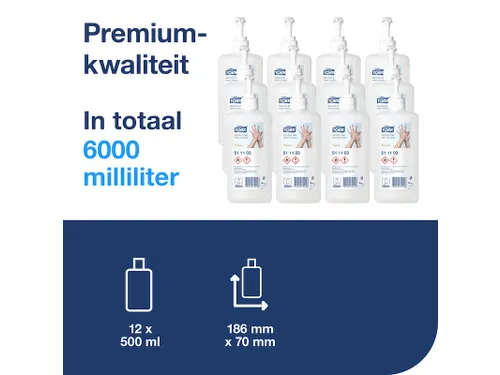 Tork 511103 Alcohol Gel Voor Handdesinfectie 12x500ml Premium