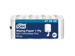 Tork 473252 Poetspapier M1 Mini Centerfeed Wit 1-laags Met Huls