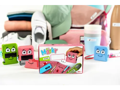 Textielstempel Colop Marky personaliseerbaar roze