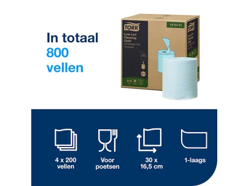 Tork 190491 Systeem W10 Handy Emmer Navulling 1-laags Turquoise