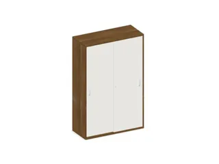 schuifdeurkast,HxBxD 1540x1000x430mm,decor romp noten,decor front wit - 1