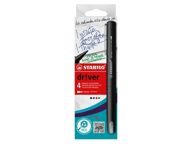 Fineliner STABILO dr!ver Medium assorti 4 pièces