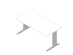 bureau,HxBxD 730x1600x800mm,blad wit,C-voet aluminium