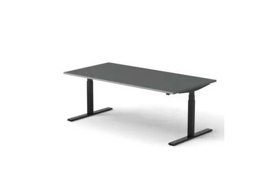 Elektrisch ihv bureau,HxBxD 650-1310x2000x1000mm,blad donkergrijs