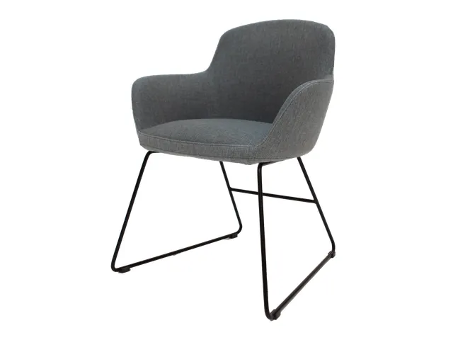 Vergaderstoel Rox zwart slede binnen grijsblauw Buiten blauwgrijs