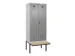 locker met bank,voor scheiding van kleding,HxBxD 2120x800x815mm,2vak