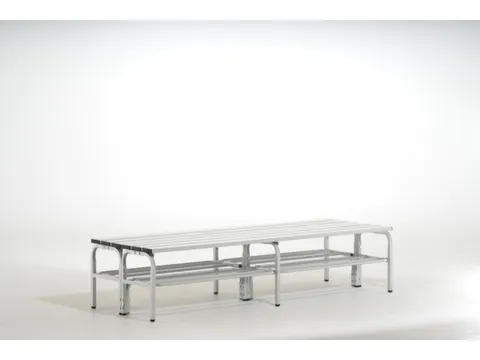 dubbele zitbank,HxLxD 450x1500x700mm,alu. lijsten,frame staal RAL7035