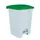 Contitop,afvalbak met pedaal 70L wit/groen