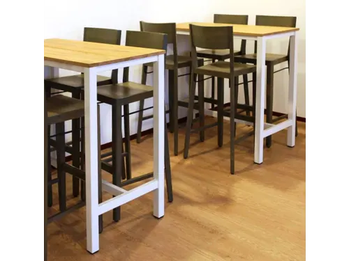 Domino Basic statafel 180x80cm 110cm houtprint schaduw 25mm wit