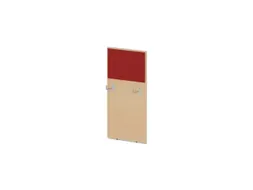 baliepaneel,v. bureau,aanbouw links,B 600mm,NE-esdoorn,BN4011-rood