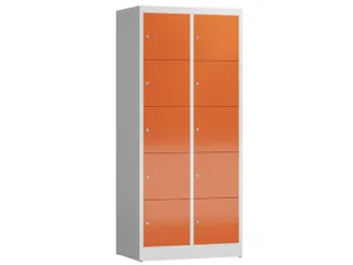 lockerkast,HxBxD 1800x800x500mm,2x5vakken,cil.-slot,romp RAL7035 - 1