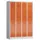 Dubbeldekse garderobekast 1800x1185x500mm 4x2vak klink RAL7035 RAL3000