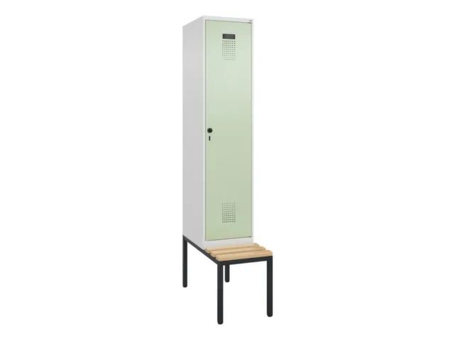 locker met bank,voor scheiding van kleding,HxBxD 2120x400x815mm,1vak