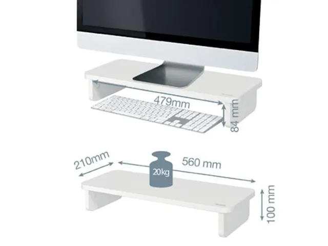 Ergo monitorstandaard, wit