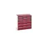 ladekast HxBxD 1000x1050x650mm 7laden RAL7035 front RAL3004