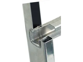 optrekladder,2x18,sporten,balk L 5,2-9,1m,2-dlg.,aluminium - 5