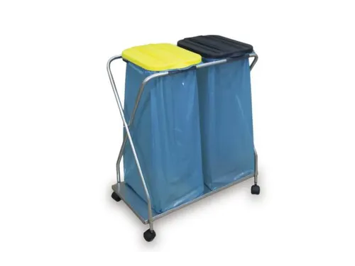 Lichte Afvalverzamelaar 2x70/120 liter 1010x750x500mm Verrijdbaar