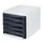 ladeblok,5lade(n),HxBxD 250x265x340mm,kunststof,wit,laden zwart
