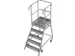 escalier mobile,roulant,estrade H 1,2m,5marches a. revêtement R13,alu