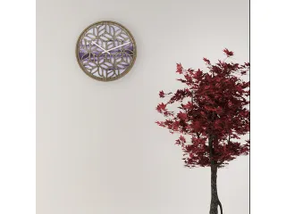 Wandklok Nextime dia 40cm Paars Hout Yogi - 5