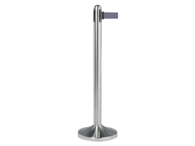 Poteau Securit inox avec enrouleur 210cm gris