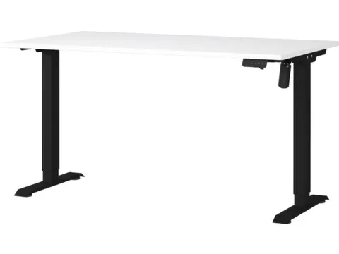 Elektrisch ihv bureau,HxBxD 710-1190x1400x800mm,blad wit,T-voet zwart