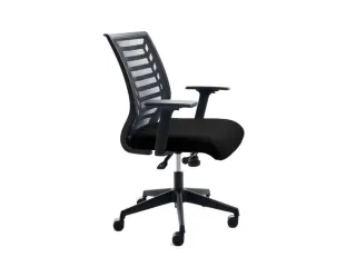 Bureaustoel,Synchroonmech.,M. Armleuningen,Zitting Schuimstof Zwart - 1