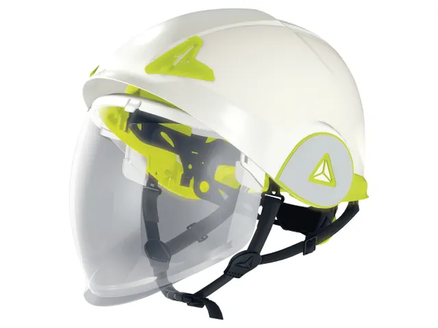 Delta Plus Onyx veiligheidshelm met dubbele schelp en vizier, wit