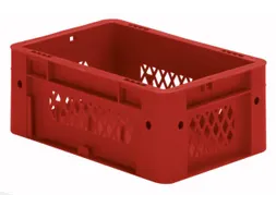 Euronorm Stapelkrat 120x300x200mm 4.1l Wanden Opengewerkt Rood