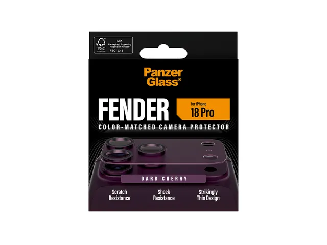 PanzerGlass Fender Camera Lens Protector Dark Cherry iPhone 18 Pro,