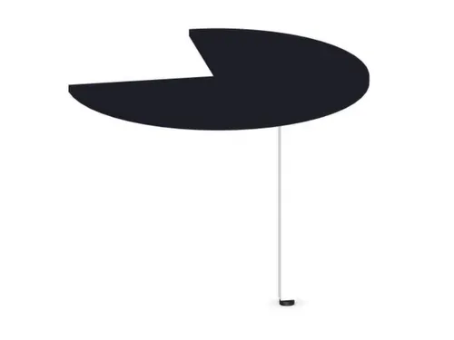 aanbouwtafel,i.h.v.,HxØ 720-840x1000mm,driekwartrond,CC-zwart