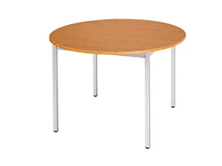 Tafel Rond 110 Cm Frame Aluminium Blad Kersenhout - 1