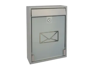 Brievenbus Milaan Zilver staal glazen front incl. 2 sleutels 36x26x8cm - 4