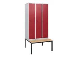 locker met bank,HxBxD 1950x900x815mm,3vak,vak B 300mm,cil.-slot