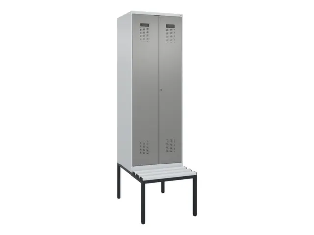 locker met bank,voor scheiding van kleding,HxBxD 2120x600x815mm,2vak