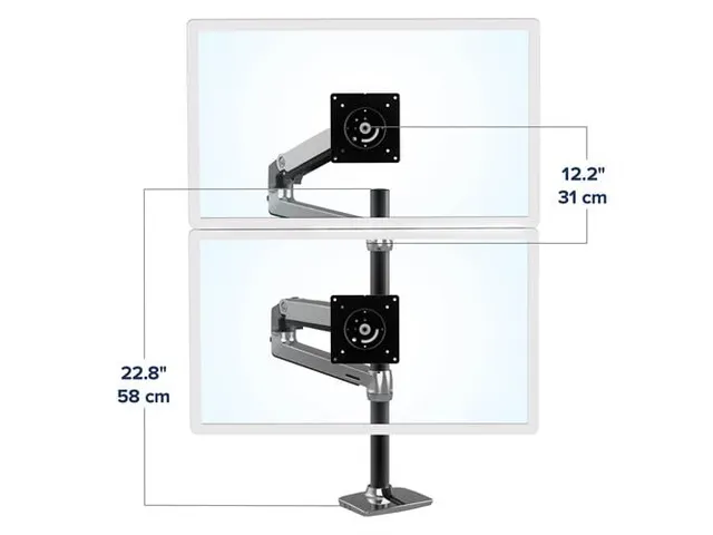 Monitorarm Duo Lx Dual Stacking 2 schermen 40 Inch Zilver